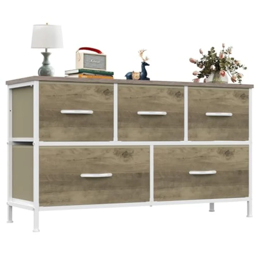 Dresser for Bedroom with 5 Drawers, Wide Chest of Drawers, Fabric Bedroom Dresser with Drawer Organizer, Storage Organizer Unit
Dresser for Bedroom with 5 Drawers, Wide Chest of Drawers, Fabric Bedroom Dresser with Drawer Organizer, Storage Organizer Unit
