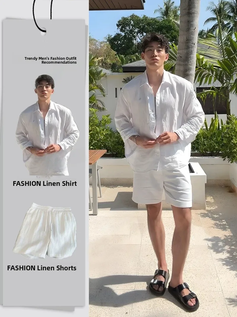 American Style Cotton Linen Shirt Set Men's Thin Breathable Slim Fit Sun Protection Long Sleeve Linen Breathable Five-Part ...
American Style Cotton Linen Shirt Set Men's Thin Breathable Slim Fit Sun Protection Long Sleeve Linen Breathable Five-Part ...