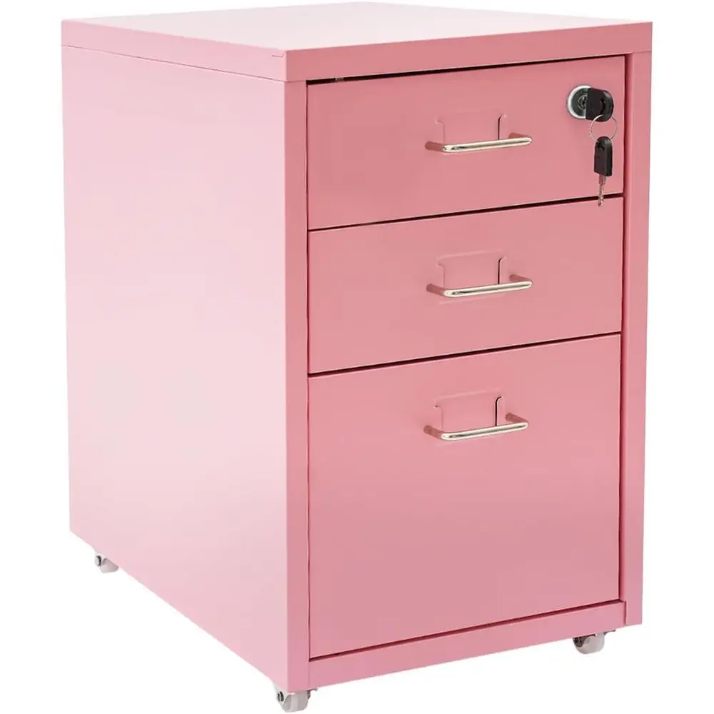 Pink Lateral 3 Drawer Cabinet with Lock, Under Desk Metal Filing Storage Cabinet on 4 Wheels
Pink Lateral 3 Drawer Cabinet with Lock, Under Desk Metal Filing Storage Cabinet on 4 Wheels