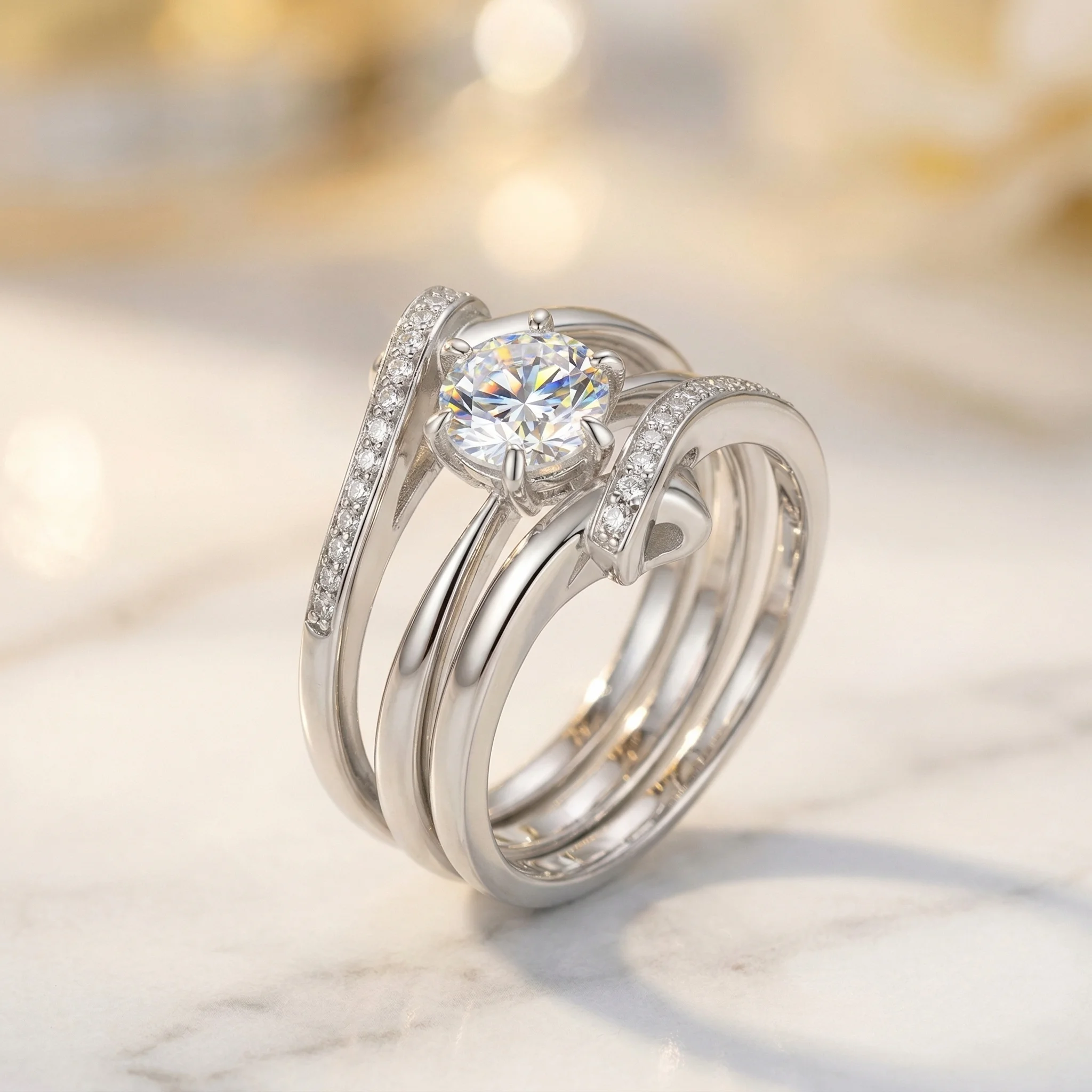 Luxury 1CT Moissanite Wrap Ring S925 Silver D VVS1 Three Layer Pave Promise Wedding Jewelry Gift For Her Bridal
Luxury 1CT Moissanite Wrap Ring S925 Silver D VVS1 Three Layer Pave Promise Wedding Jewelry Gift For Her Bridal