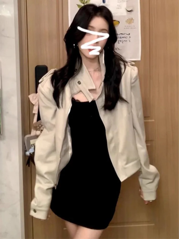 American Retro ort Jaet Women's Spring 2025 New High-End Motorcycle Sle Stand Collar Vest Top in Beige Color
American Retro ort Jaet Women's Spring 2025 New High-End Motorcycle Sle Stand Collar Vest Top in Beige Color