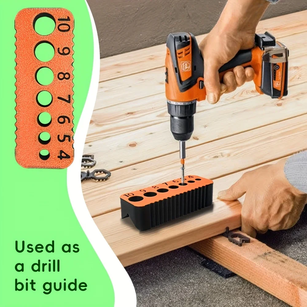 Heavy-Duty Plastic Drill Guide with Numbered 4-10mm Scale & Guides - Precision Drilling for, Woodworking - Manual Hole Locator
Heavy-Duty Plastic Drill Guide with Numbered 4-10mm Scale & Guides - Precision Drilling for, Woodworking - Manual Hole Locator