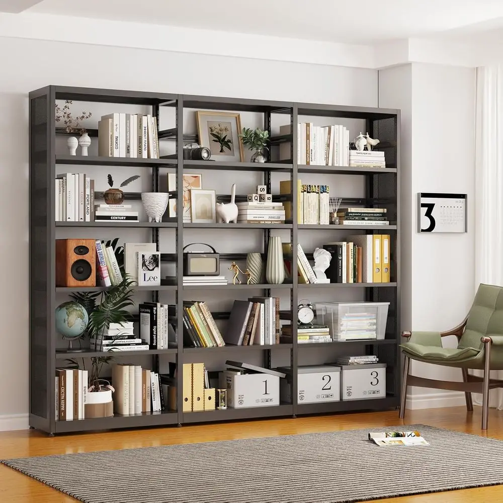 Black Metal Storage Bookcase with 4 Adjustable Shelves, Tall Bookcase or Living Room, Oice, ry - 5 Tier, 1 Main + 2 Sube Shel
Black Metal Storage Bookcase with 4 Adjustable Shelves, Tall Bookcase or Living Room, Oice, ry - 5 Tier, 1 Main + 2 Sube Shel