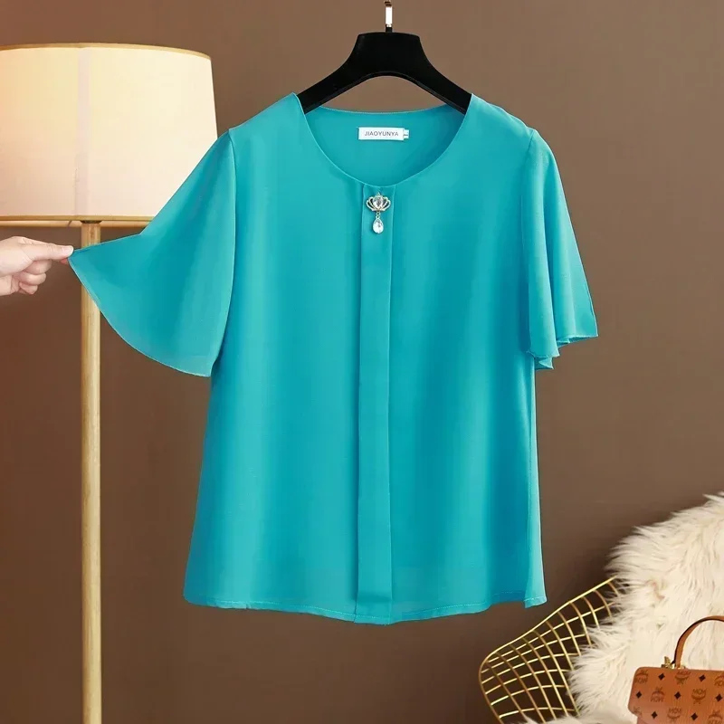 MOYISU New Arrival Summer Chiffon Shirt Round Neck T-shirt Short Sleeve New Plus-size Loose Flared Sleeve Thin Top Female
MOYISU New Arrival Summer Chiffon Shirt Round Neck T-shirt Short Sleeve New Plus-size Loose Flared Sleeve Thin Top Female