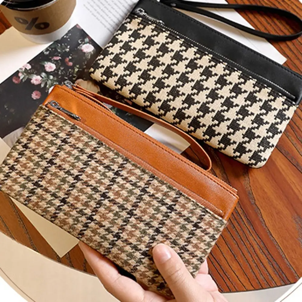 Korean Style Zipper Clutch Wallet Credit Card Holder Coin Pocket Retro Houndstooth Handbag Clutch Bag Coin Purse
Korean Style Zipper Clutch Wallet Credit Card Holder Coin Pocket Retro Houndstooth Handbag Clutch Bag Coin Purse
