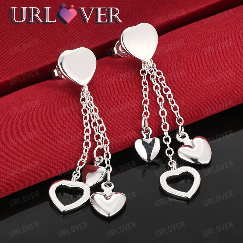 925 Sterling Silver Heart Drop Earring Birthday Gift Women Romantic Engagement Wedding Party Silver Jewelry Trend Accessories
925 Sterling Silver Heart Drop Earring Birthday Gift Women Romantic Engagement Wedding Party Silver Jewelry Trend Accessories
