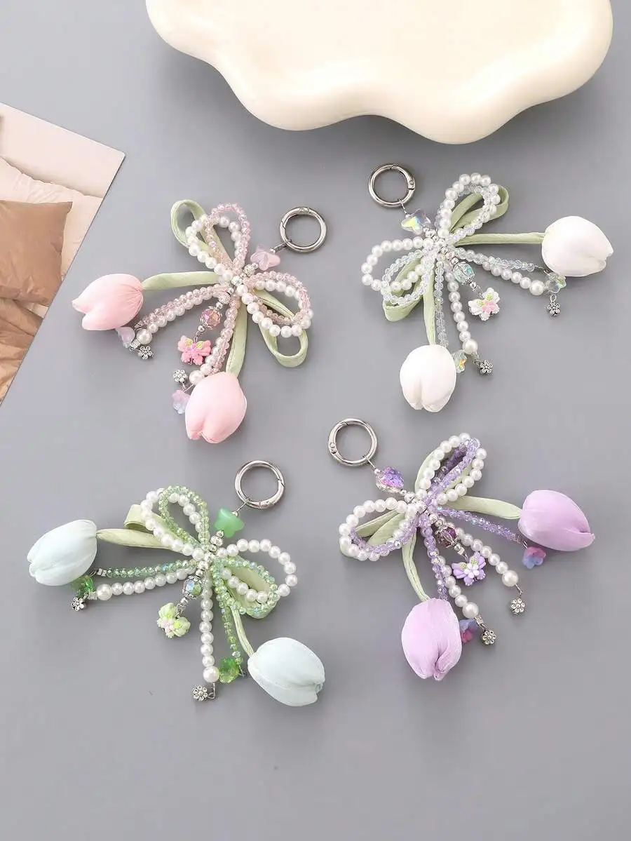 Series Tulips Faux Pearls Bows Bags Pendants Fresh And Simple Flowers Mobile Phone Accessories For Women
Series Tulips Faux Pearls Bows Bags Pendants Fresh And Simple Flowers Mobile Phone Accessories For Women