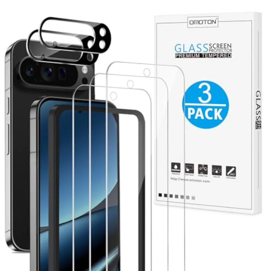3+2 Pack for Google Pixel 10 Pro XL Screen Protector 6.8 Inch 2025, 3 Tempered Glass Film and 2 Camera Lens Protector, Bubble-f
3+2 Pack for Google Pixel 10 Pro XL Screen Protector 6.8 Inch 2025, 3 Tempered Glass Film and 2 Camera Lens Protector, Bubble-f