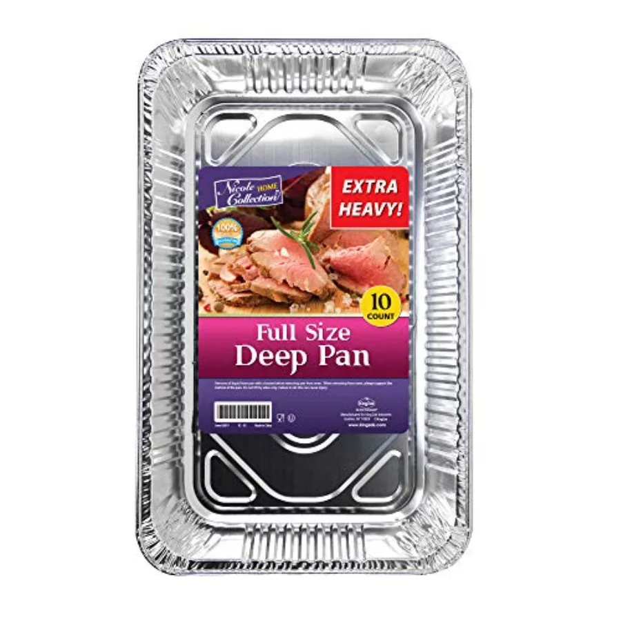 Aluminum Pans Full Size, Large Disposable Roasting and Baking Pan, 21"x13" Deep Foil Pans Extra Heavy Duty Chafing Trays for Ho
Aluminum Pans Full Size, Large Disposable Roasting and Baking Pan, 21"x13" Deep Foil Pans Extra Heavy Duty Chafing Trays for Ho