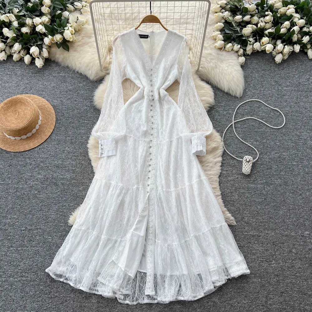 Шикарное сексуальное элегантное однобортное однобортное платье с v-образным вырезом и длинными рукавами и рюшами, сказочное осеннее платье, женская одежда
Шикарное сексуальное элегантное однобортное однобортное платье с v-образным вырезом и длинными рукавами и рюшами, сказочное осеннее платье, женская одежда