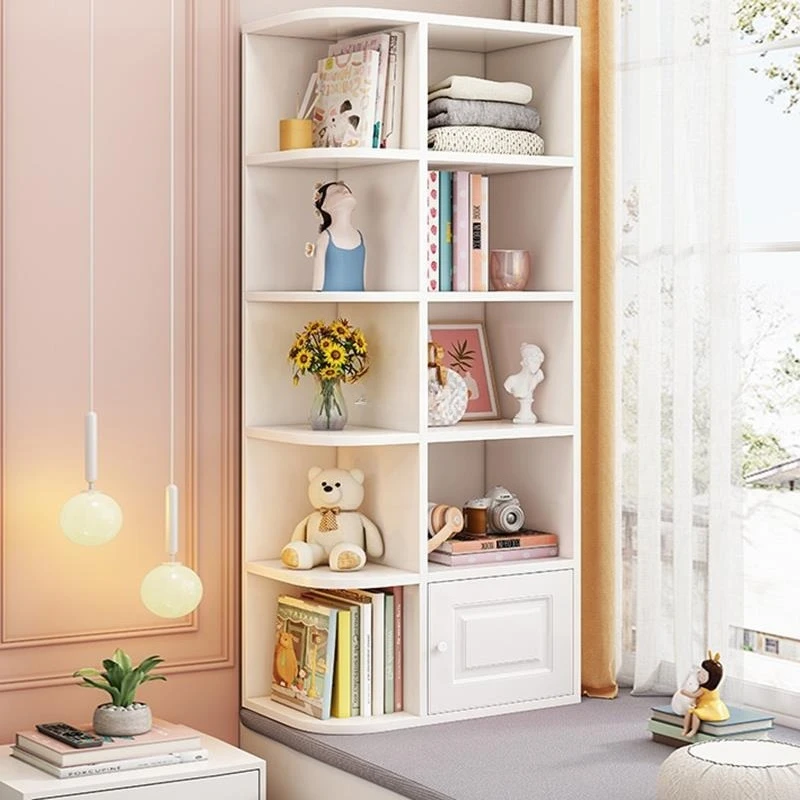 bay window bookshelf floor-to-ceiling household bedroom storage 
bay window bookshelf floor-to-ceiling household bedroom storage