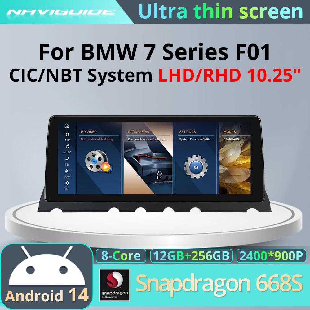 NAVIGUIDE 10.25" Android14 Ultra thin screen For BMW 7 Series F01 CIC NBT System Wireless CarPlay Android Auto Multimedia Player
NAVIGUIDE 10.25" Android14 Ultra thin screen For BMW 7 Series F01 CIC NBT System Wireless CarPlay Android Auto Multimedia Player