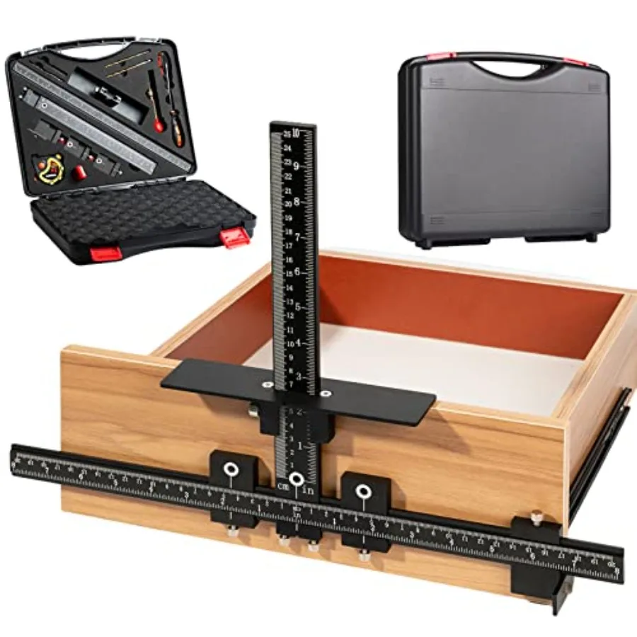 14-Piece Cabinet Hardware Jig Tool Set Aluminum Alloy Cabinet Handle Template Jig Tool of Drawer Front Knobs Handles and Pulls
14-Piece Cabinet Hardware Jig Tool Set Aluminum Alloy Cabinet Handle Template Jig Tool of Drawer Front Knobs Handles and Pulls