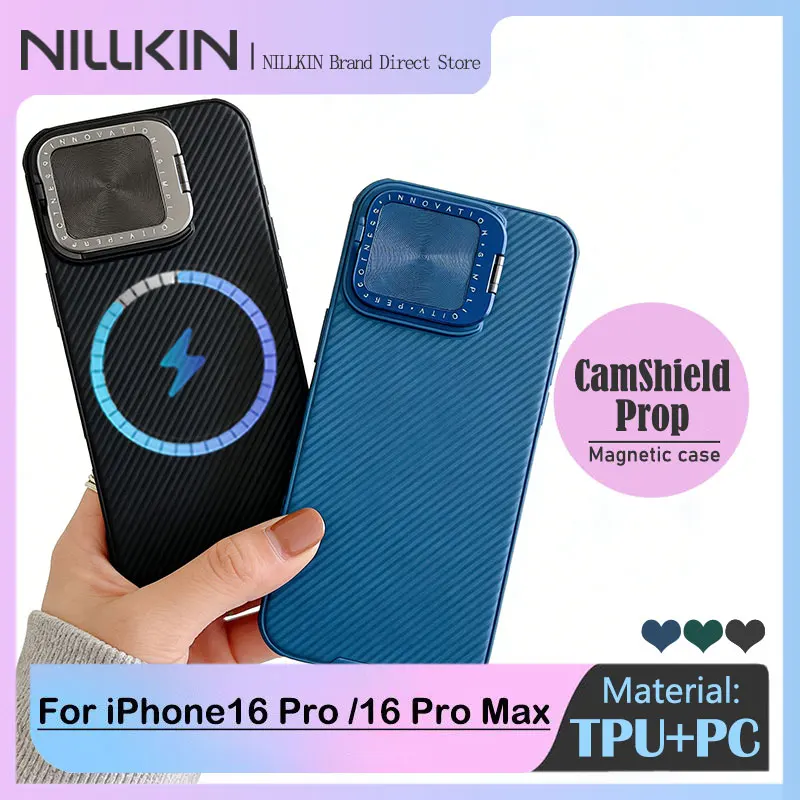 For iPhone 16 Pro Max NILLKIN Magnetic Case with Flip Camera Cover Stand, Shockproof Airbag Corners, Anti-Fingerprint Finish
For iPhone 16 Pro Max NILLKIN Magnetic Case with Flip Camera Cover Stand, Shockproof Airbag Corners, Anti-Fingerprint Finish