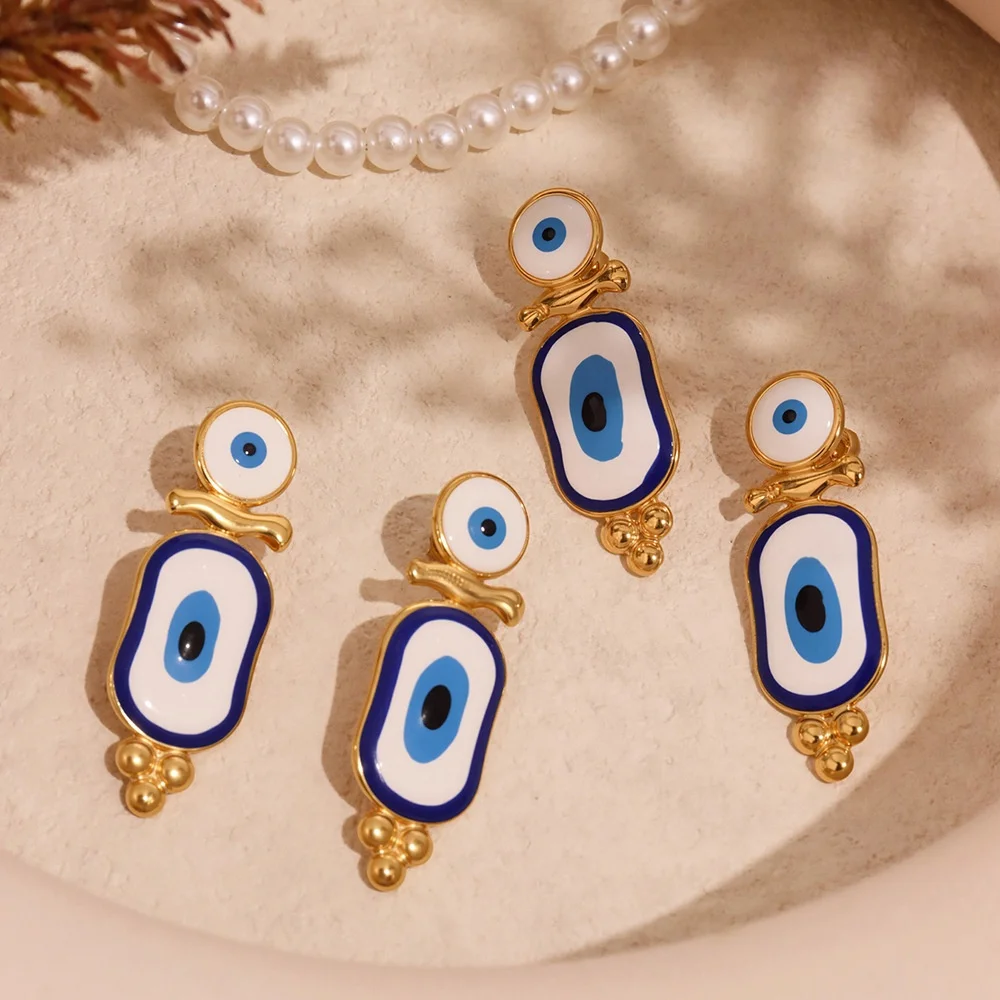 SStainless Steel Turkish Evil Eye Jewelry Set Fashion Trendy 316L Stainless Steel Greece Blue Eye Drop Dangle Stud Earring/Ring
SStainless Steel Turkish Evil Eye Jewelry Set Fashion Trendy 316L Stainless Steel Greece Blue Eye Drop Dangle Stud Earring/Ring