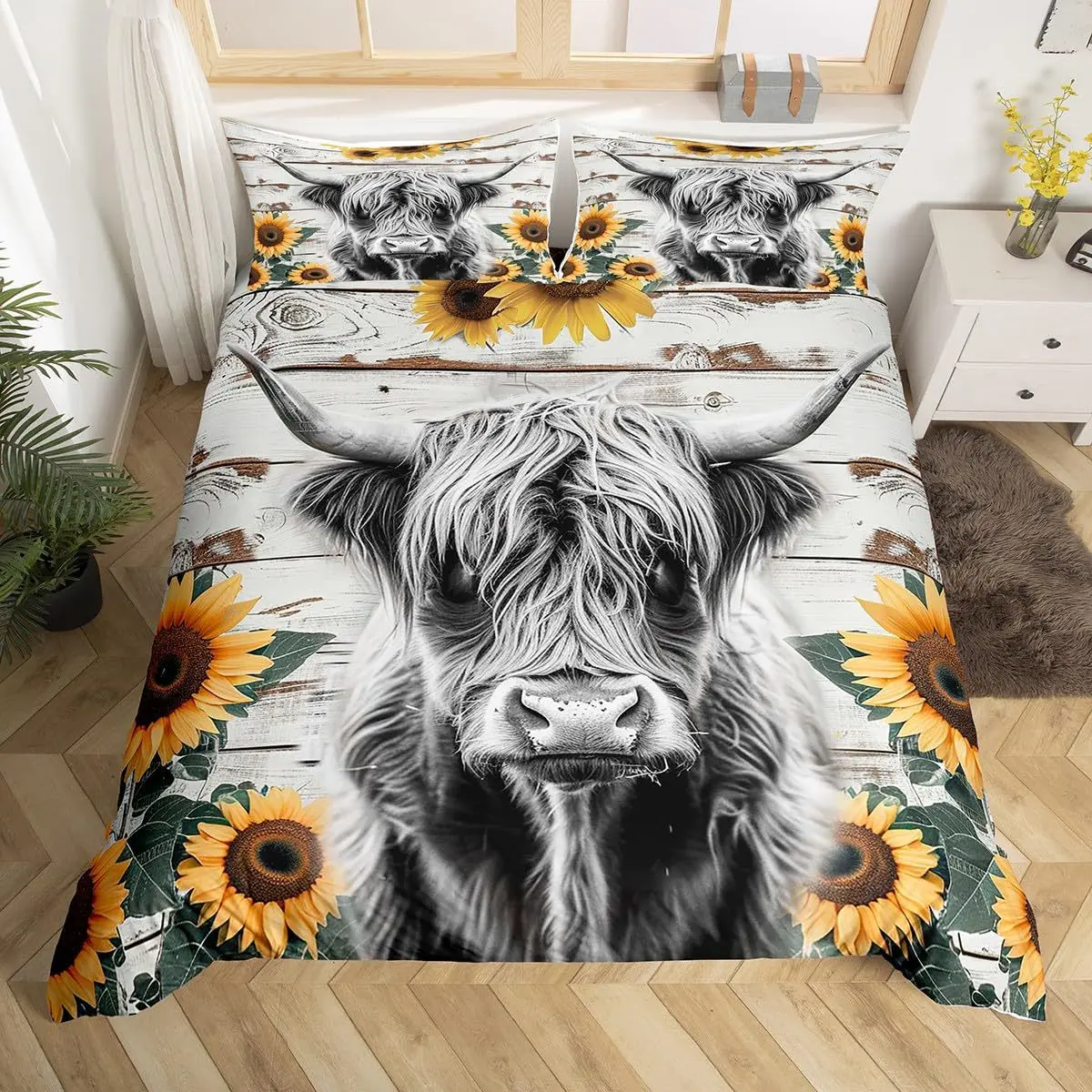 Highland Cow Duvet Cover Set Queen Size Rustic Farmhouse Western Animal Themed Comforter Covers Set With 2 Pillowcases For Adult
Highland Cow Duvet Cover Set Queen Size Rustic Farmhouse Western Animal Themed Comforter Covers Set With 2 Pillowcases For Adult