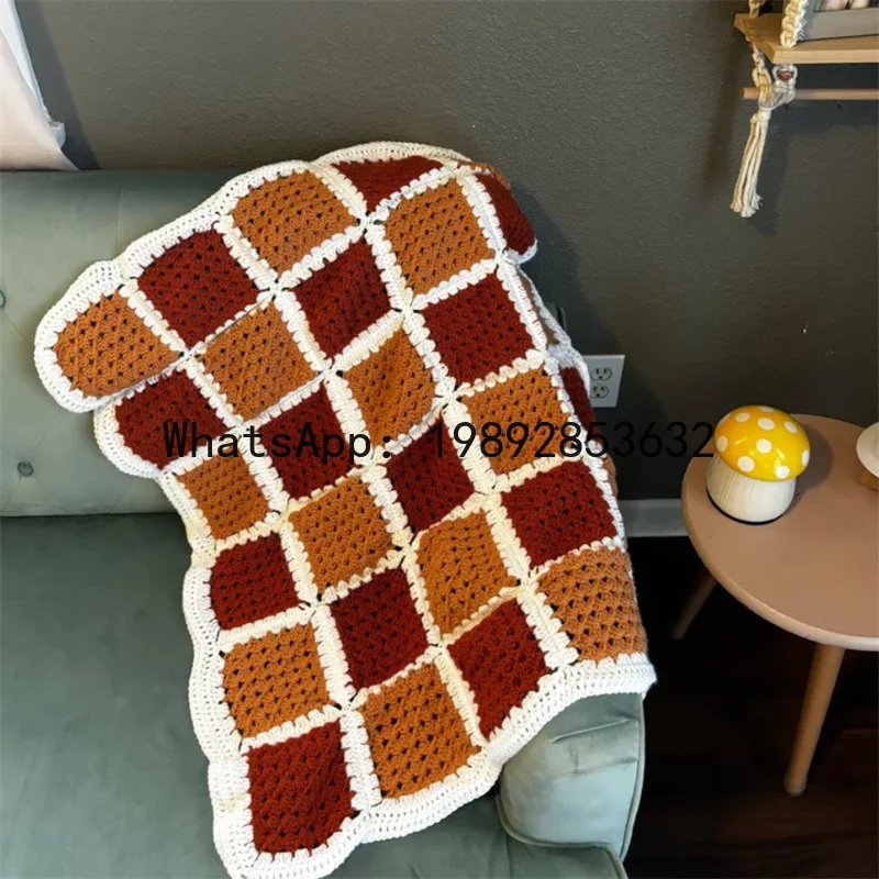 JF handmade knitted creative wool blanket grandmother grid rose home autumn and winter thermal blanket
JF handmade knitted creative wool blanket grandmother grid rose home autumn and winter thermal blanket