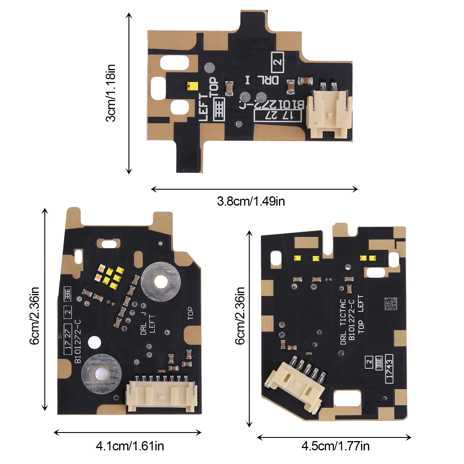 3Pcs LED Boards for Headlight DRL and Turn Signal, Left Side, Compatible with Range Rover Velar (2018-2021), Replaces: B103682-C
3Pcs LED Boards for Headlight DRL and Turn Signal, Left Side, Compatible with Range Rover Velar (2018-2021), Replaces: B103682-C