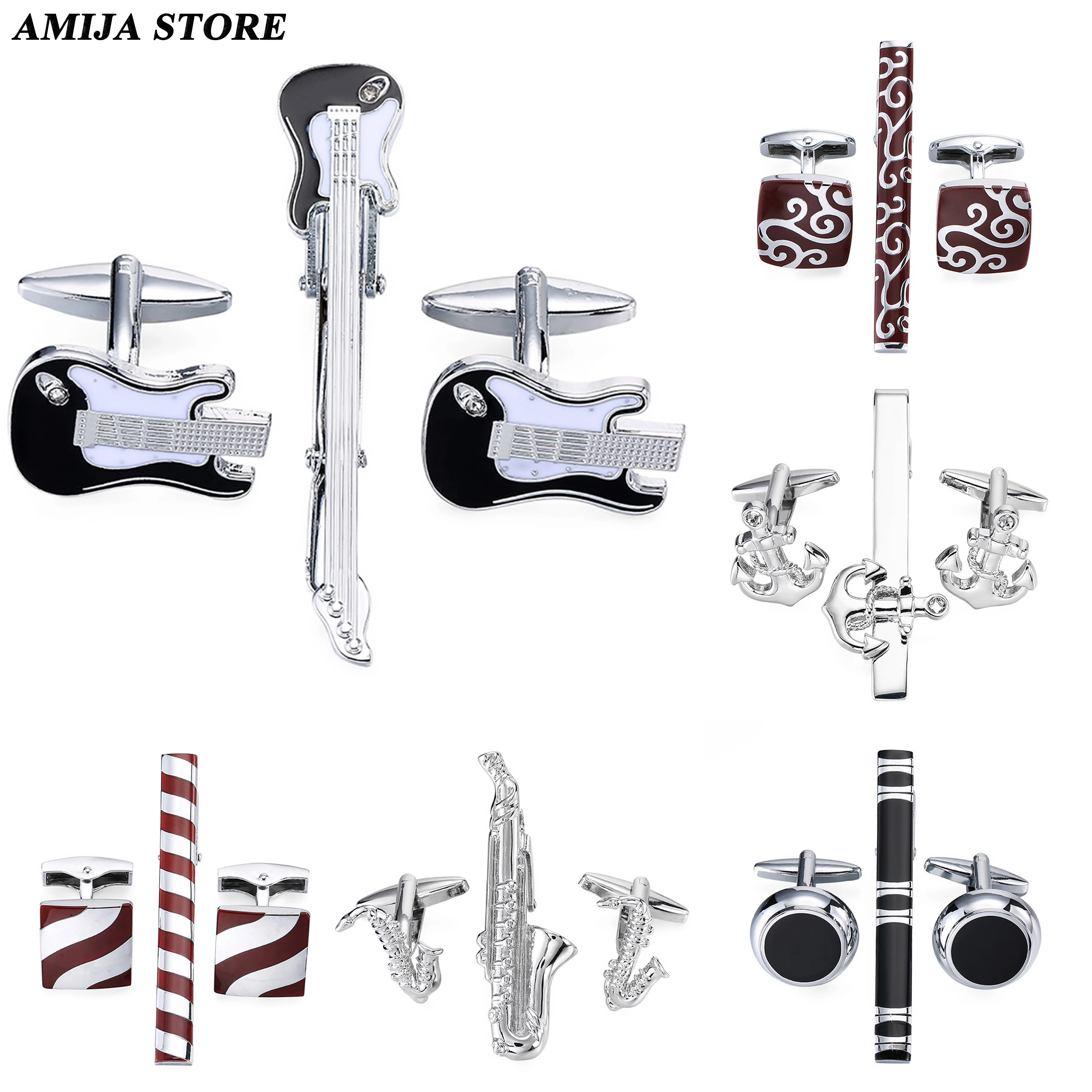 High Quality Tie Clips & Cufflinks Set Brass Musical Instruments Sax Trumpet Drum Piano Music Symbol French Shirt Cufflinks Hot
High Quality Tie Clips & Cufflinks Set Brass Musical Instruments Sax Trumpet Drum Piano Music Symbol French Shirt Cufflinks Hot