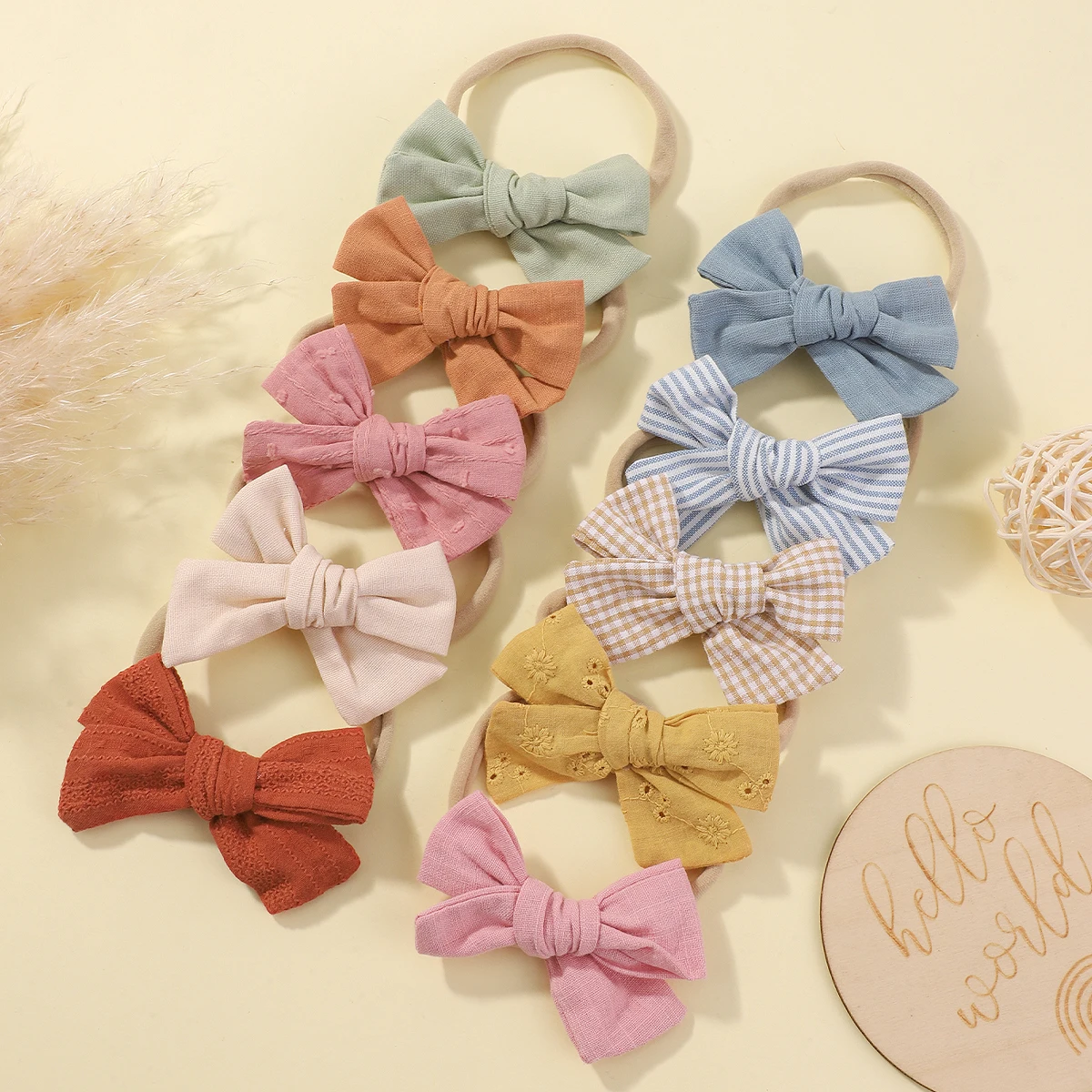 10pcs/set 3.35'' Cute Plaid Print Bow Elastic Headband for Baby Girls Soft Nylon Newborn Hair Bands Headwear Hair Accessories
10pcs/set 3.35'' Cute Plaid Print Bow Elastic Headband for Baby Girls Soft Nylon Newborn Hair Bands Headwear Hair Accessories