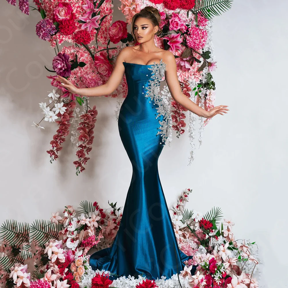 On Sale Classic Blue Evening Dresses 2024 Mermaid Prom Party Dresses Strapless Crystal Beaded Wedding Guest Gowns Sleeveless
On Sale Classic Blue Evening Dresses 2024 Mermaid Prom Party Dresses Strapless Crystal Beaded Wedding Guest Gowns Sleeveless