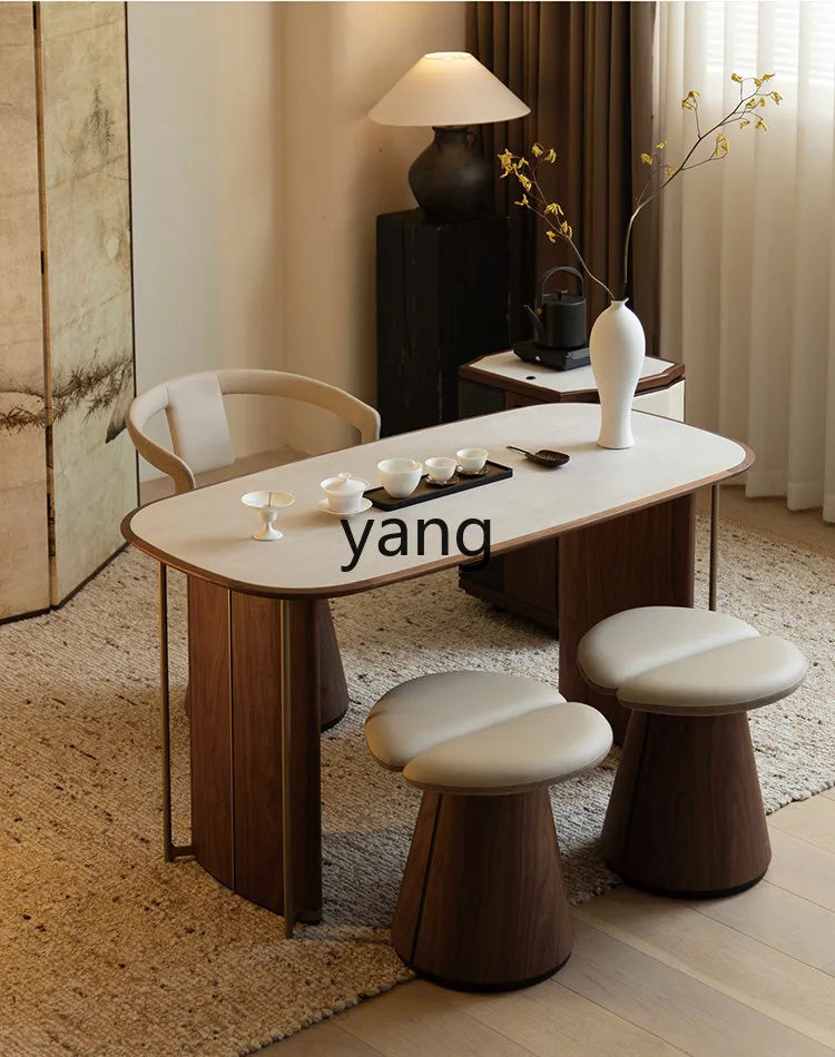 LMM new Chinese style Song's aesthetics solid wood rock slab tea table balcony tea tea table
LMM new Chinese style Song's aesthetics solid wood rock slab tea table balcony tea tea table