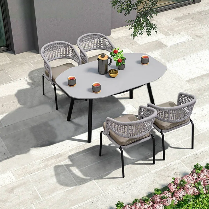 Outdoor rope dining table and chair group villa hotel agritainment waterproof rust-proof terrace garden courtyard
Outdoor rope dining table and chair group villa hotel agritainment waterproof rust-proof terrace garden courtyard