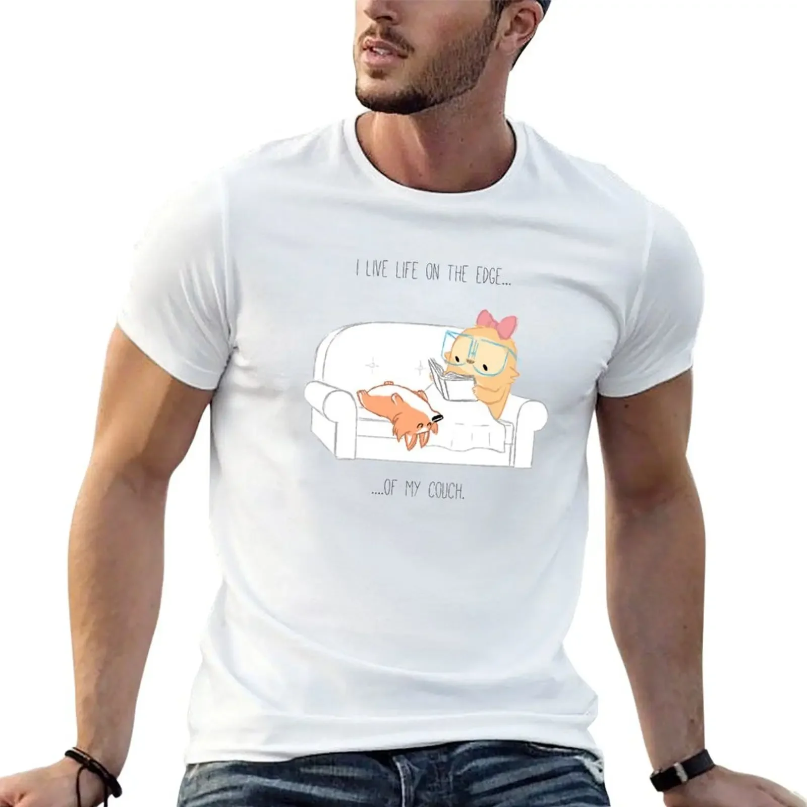 I live life on the edge...of my couch. T-Shirt oversizeds oversized t shirt man clothes t shirts for men cotton
I live life on the edge...of my couch. T-Shirt oversizeds oversized t shirt man clothes t shirts for men cotton
