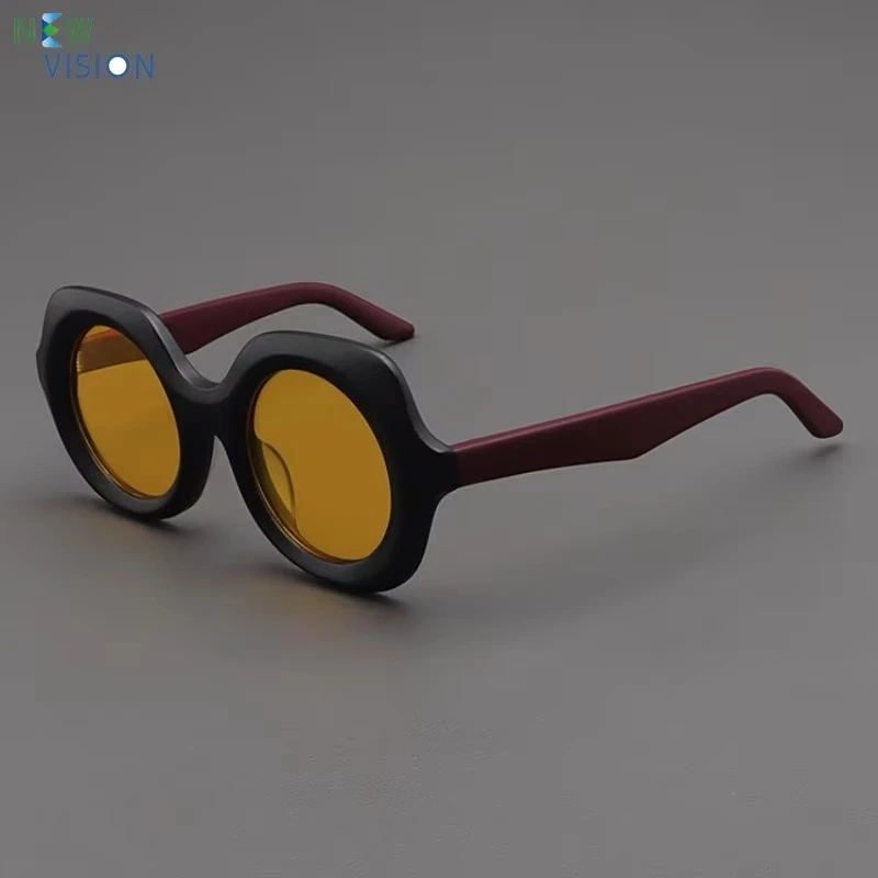 High Quality Sunglasses for Women Matte Black Coarse Frame Red Leg Acetate Eyewear Retro Outdoor Polarized Men Round Sun Glasses
High Quality Sunglasses for Women Matte Black Coarse Frame Red Leg Acetate Eyewear Retro Outdoor Polarized Men Round Sun Glasses