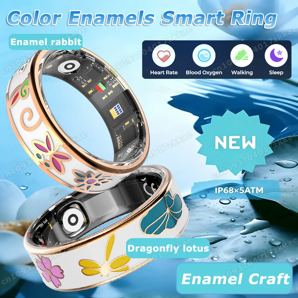 NEW Color Enamels Fashion Women Smart Ring Heart Rate Health Monitoring Management Family Sharing Data IP68 Waterproof Smartring
NEW Color Enamels Fashion Women Smart Ring Heart Rate Health Monitoring Management Family Sharing Data IP68 Waterproof Smartring