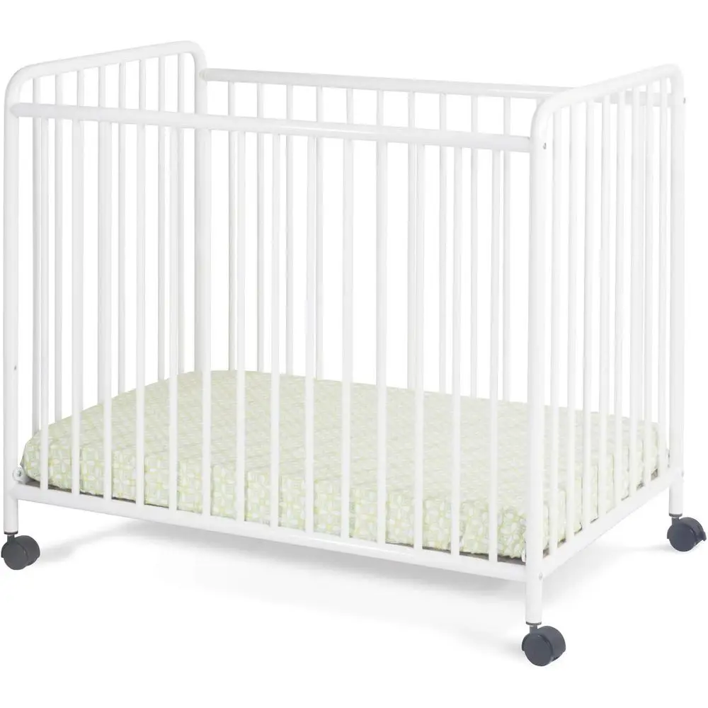 Portable Metal Crib with 2 Mattress, Locking Wheels, Durable Frame, Easy Clean, White
Portable Metal Crib with 2 Mattress, Locking Wheels, Durable Frame, Easy Clean, White