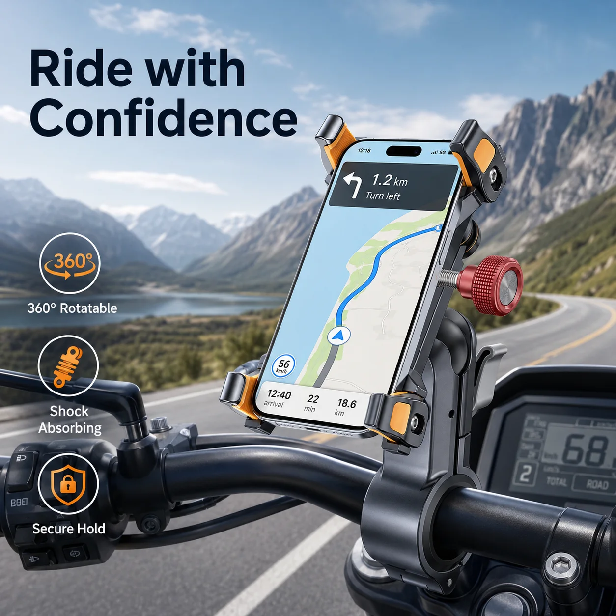 Bike Phone Holder Aluminum Alloy Shock Absorbing 360° Adjustable Bicycle Handlebar Mount GPS Navigation Bracket for E-Bike
Bike Phone Holder Aluminum Alloy Shock Absorbing 360° Adjustable Bicycle Handlebar Mount GPS Navigation Bracket for E-Bike