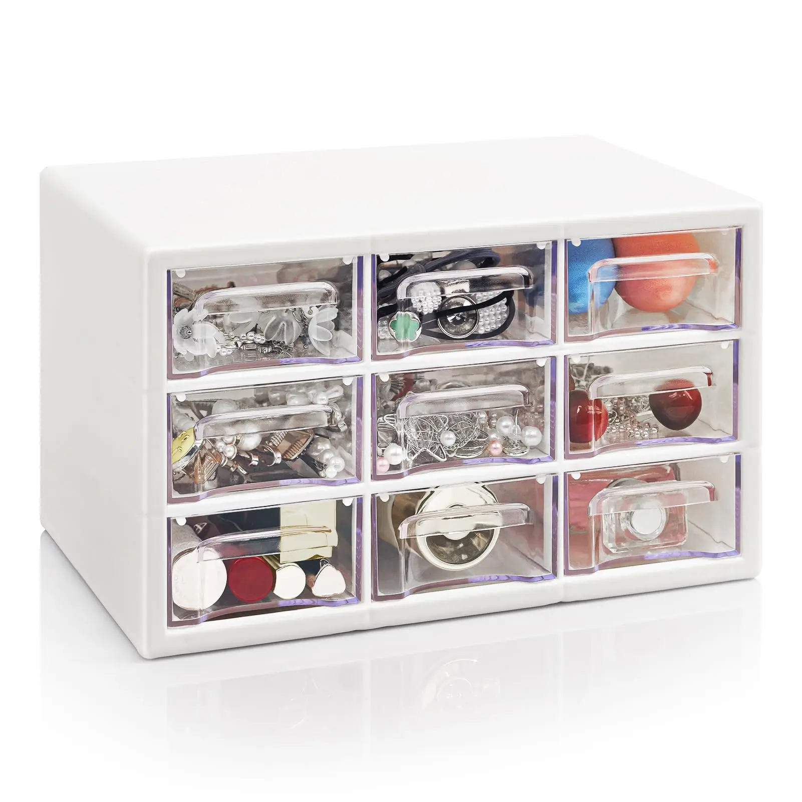 Desk Storage Organizer with 9 Drawers, Desktop Drawer Cabinet, Clear Storage Box Caddy for Makeup Jewelry Office Craft Supplies
Desk Storage Organizer with 9 Drawers, Desktop Drawer Cabinet, Clear Storage Box Caddy for Makeup Jewelry Office Craft Supplies