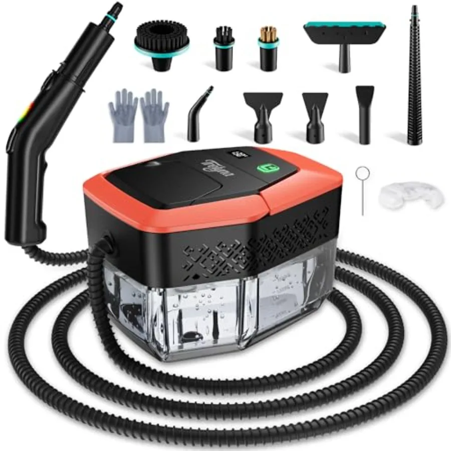 Steam Cleaner 1.9 Quart Tank 3-Level Adjustable Handle 2500W Portable Steamer with 4Bar High-Pressure Temperature for Grout Til
Steam Cleaner 1.9 Quart Tank 3-Level Adjustable Handle 2500W Portable Steamer with 4Bar High-Pressure Temperature for Grout Til