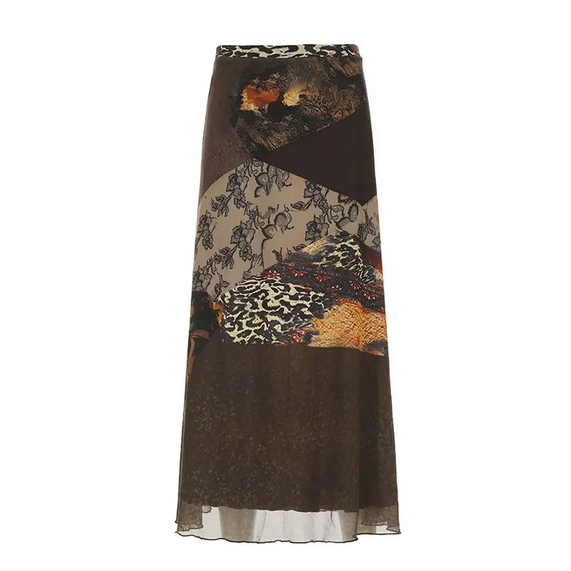 Plus Size Brown Skirt Women Vintage Mesh Panel Midi Bodycon Retro Print Curvy Figure Flattering Elegant EveningMaxiFashionBottom
Plus Size Brown Skirt Women Vintage Mesh Panel Midi Bodycon Retro Print Curvy Figure Flattering Elegant EveningMaxiFashionBottom
