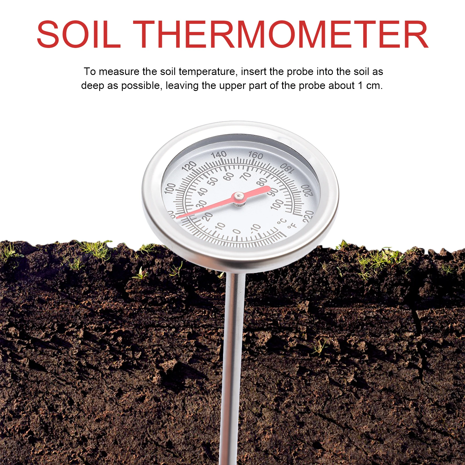 Soil Thermometer 304 Stainless Steel Extra Long Probe Professional Gardening Tool Lightweight Compact Storage Easy Carry Perfect
Soil Thermometer 304 Stainless Steel Extra Long Probe Professional Gardening Tool Lightweight Compact Storage Easy Carry Perfect