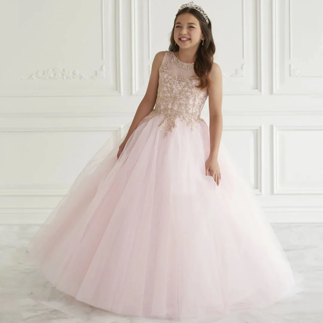 Customized Blush Pink Flower Girl Dresses For Wedding Appliques Tulle Appliques Floor Length Princess Quinceanera Pageant Gown
Customized Blush Pink Flower Girl Dresses For Wedding Appliques Tulle Appliques Floor Length Princess Quinceanera Pageant Gown