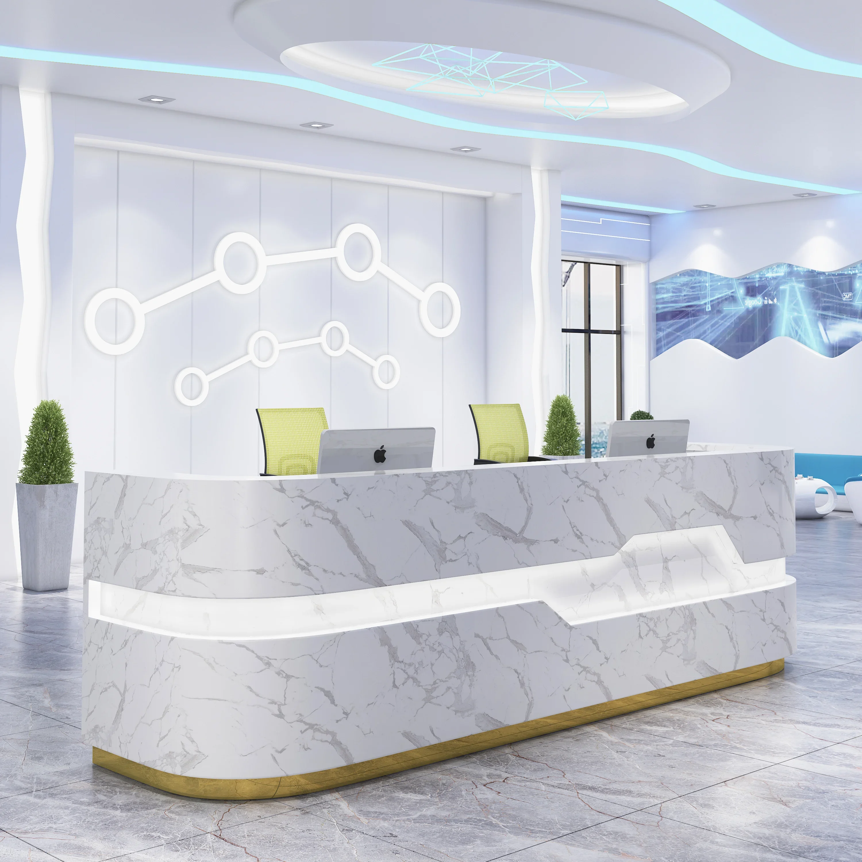 Luxury Commercial Office Furniture White Curved Reception Desk With Led Lamp Company Front Counter Reception Table Beauty Salon
Luxury Commercial Office Furniture White Curved Reception Desk With Led Lamp Company Front Counter Reception Table Beauty Salon