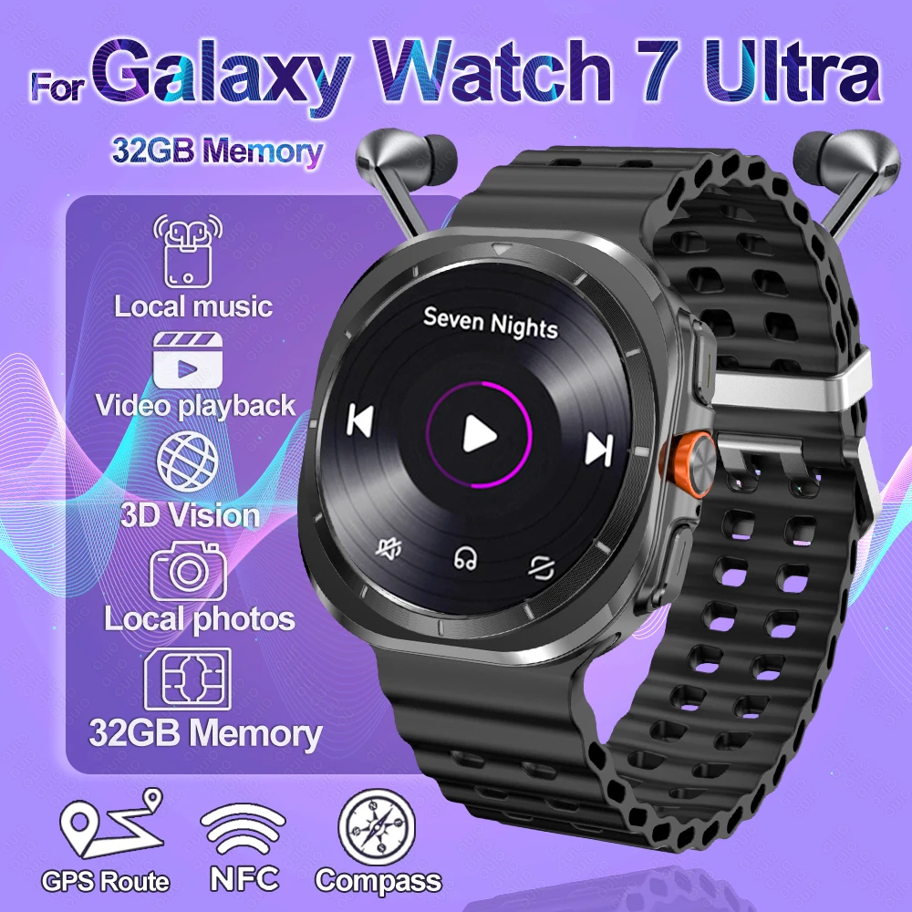 New Galaxy Watch 7 Ultra Smart Watch Men 32GB Memory GPS NFC 1.5"HD AMOLED Screen Fitness Tracker Health Smart Watch For Samsung
New Galaxy Watch 7 Ultra Smart Watch Men 32GB Memory GPS NFC 1.5"HD AMOLED Screen Fitness Tracker Health Smart Watch For Samsung