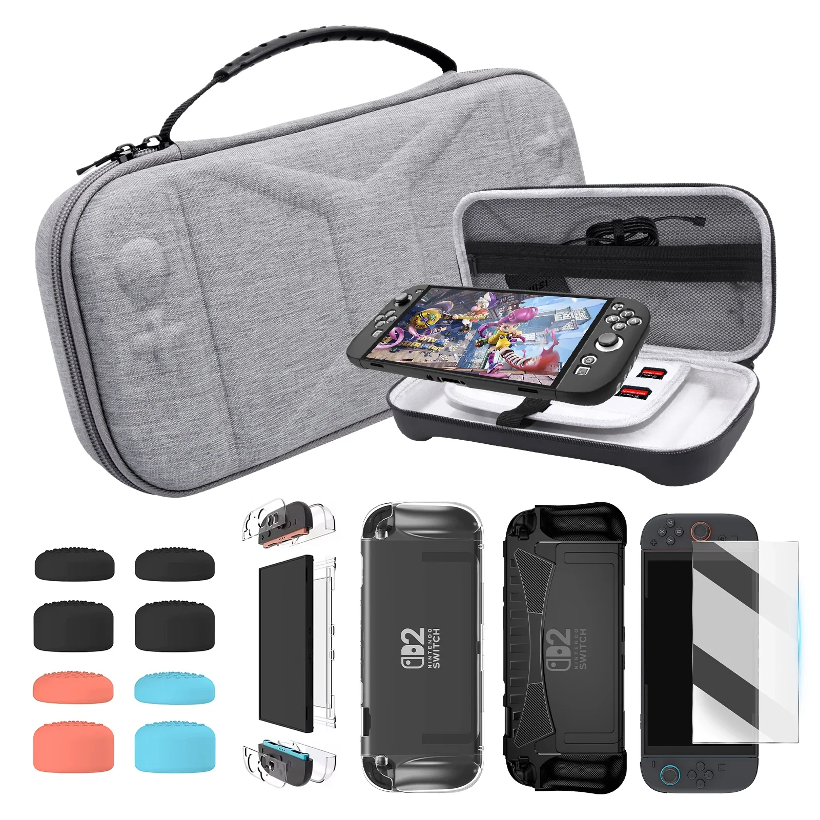 Accessories Kit for Nintendo Switch 2 (2025) All In One Carrying Case Bag,Screen Protector Glass,Thumb Grips,Cover for Switch2
Accessories Kit for Nintendo Switch 2 (2025) All In One Carrying Case Bag,Screen Protector Glass,Thumb Grips,Cover for Switch2