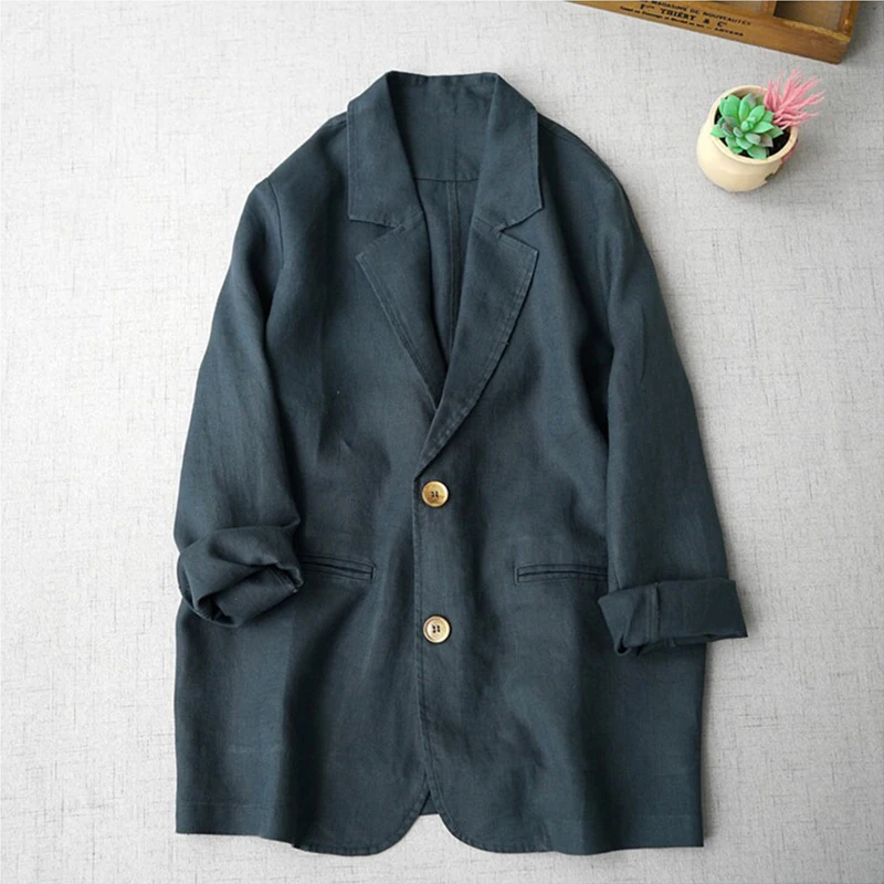 Women's Spring Autumn Large Size Linen Long Sleeve Suit Jacket Fashionable Loose Outerwear Stylish Button up Workwear Shirt
Women's Spring Autumn Large Size Linen Long Sleeve Suit Jacket Fashionable Loose Outerwear Stylish Button up Workwear Shirt