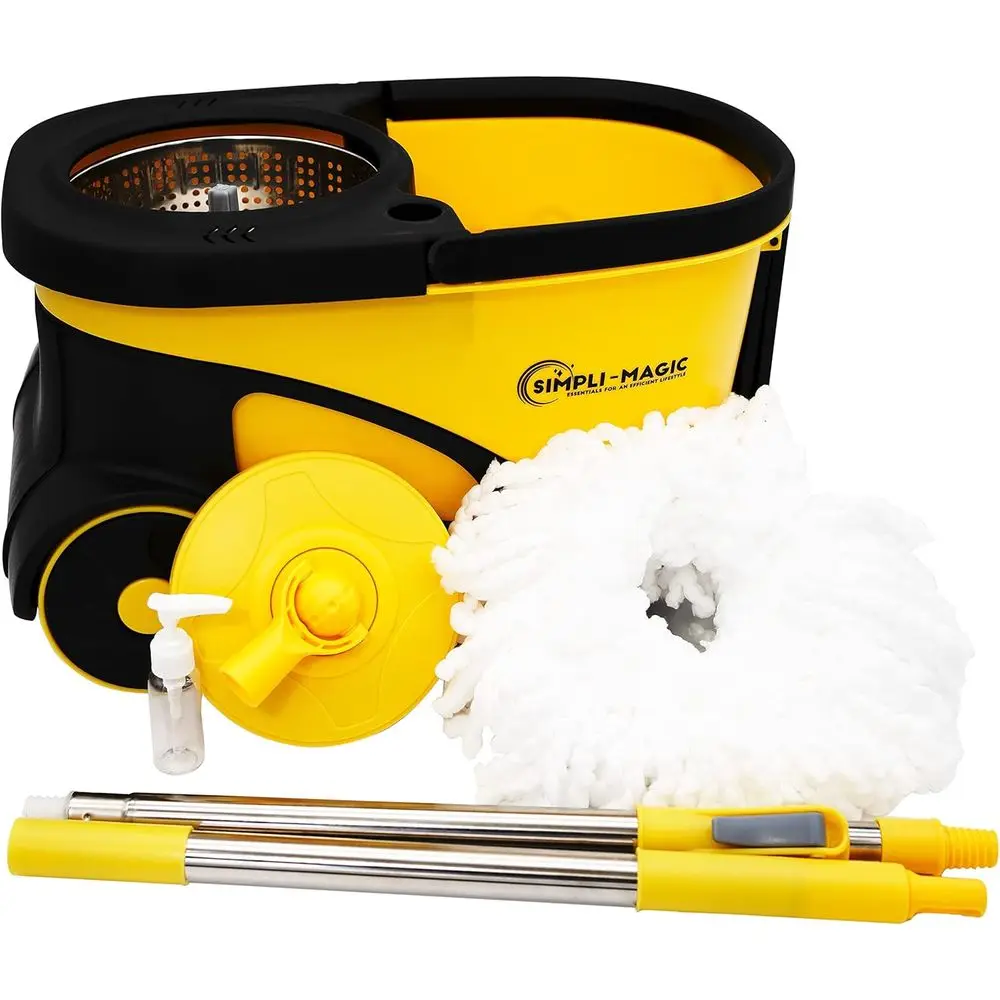 Rolling Spin Mop System with Microfiber Heads - Wheeled, All Floor Types, Versatile Home Use
Rolling Spin Mop System with Microfiber Heads - Wheeled, All Floor Types, Versatile Home Use