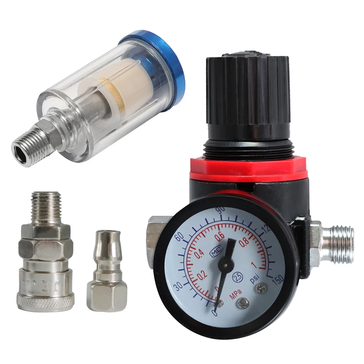 WENXING 1/4" HVLP Spray Gun Air Regulator Pressure Gauge + 1/4" Mini Inline Air Filter Separator with Adapter
WENXING 1/4" HVLP Spray Gun Air Regulator Pressure Gauge + 1/4" Mini Inline Air Filter Separator with Adapter