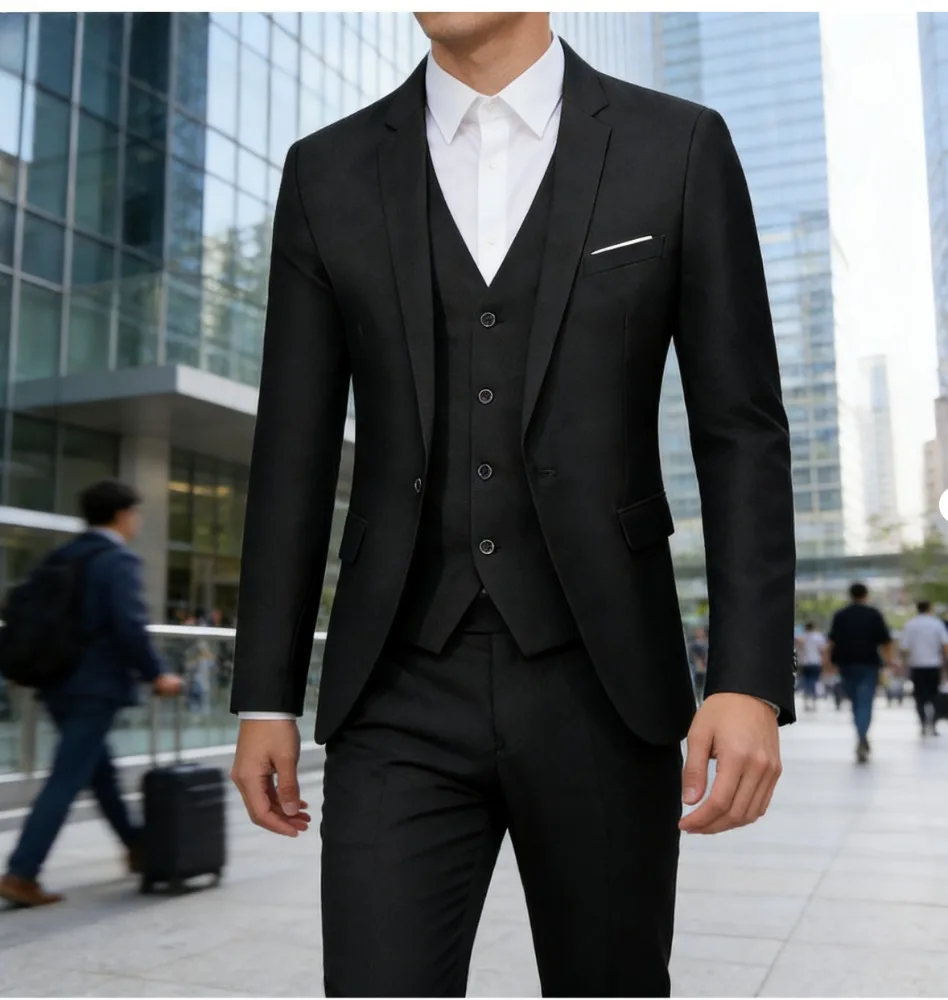 Slim Fit Men Suit Two Piece Set Korean Style Business Formal Wear Groom Wedding Suit
Slim Fit Men Suit Two Piece Set Korean Style Business Formal Wear Groom Wedding Suit