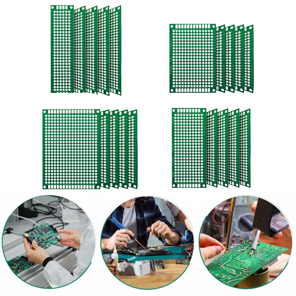 20pcs/lot PCB Prototype Board Circuit Protoboard Universal Stripboard 2X8 3X7 4X6 5X7cm Prototyping Veroboard Board For Arduino
20pcs/lot PCB Prototype Board Circuit Protoboard Universal Stripboard 2X8 3X7 4X6 5X7cm Prototyping Veroboard Board For Arduino