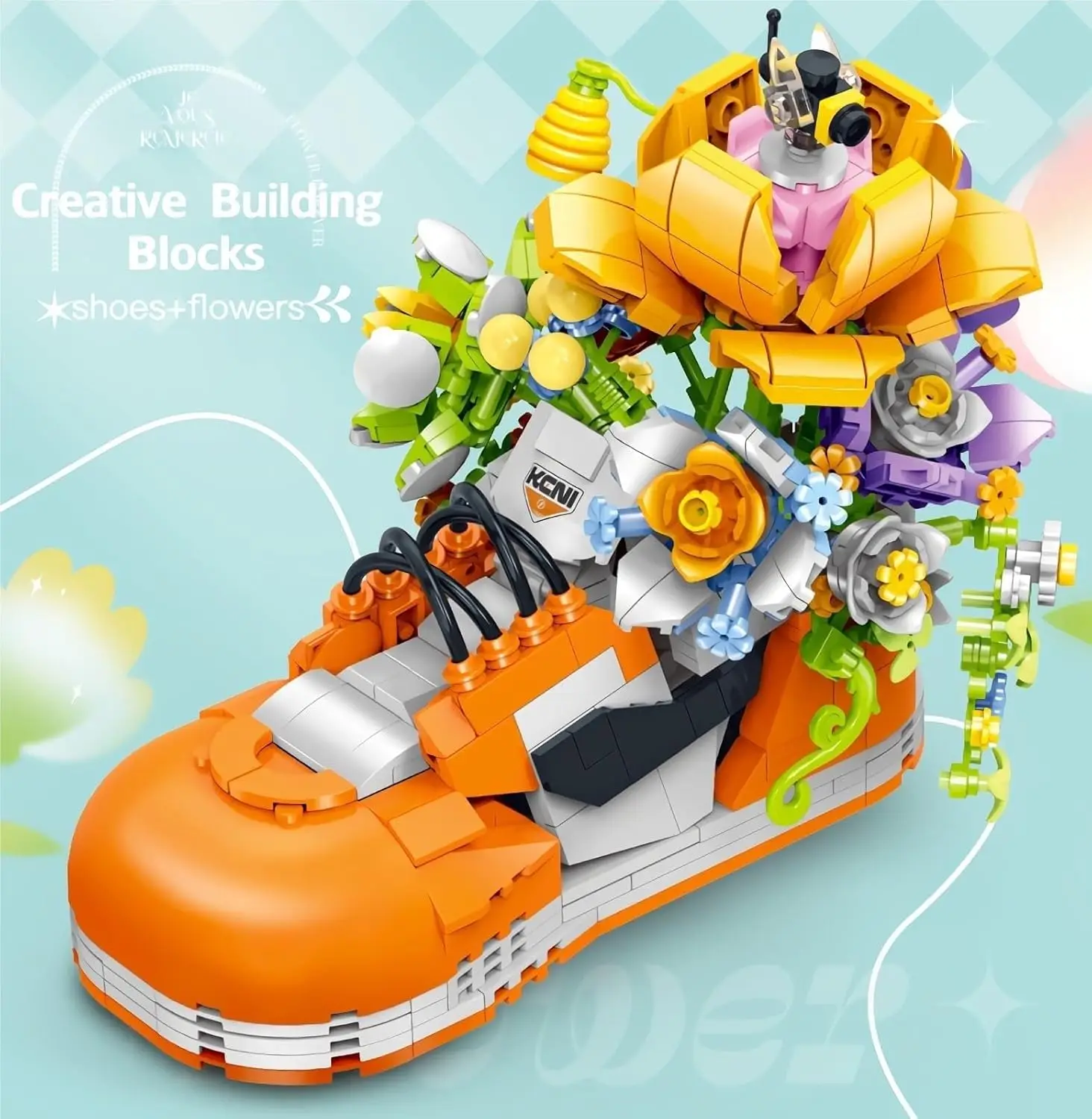 Flower Shoes Building Blocks Set, Bright Color Design, DIY Home Decor, Great for Adults and Home Office Decoration (Orange)
Flower Shoes Building Blocks Set, Bright Color Design, DIY Home Decor, Great for Adults and Home Office Decoration (Orange)