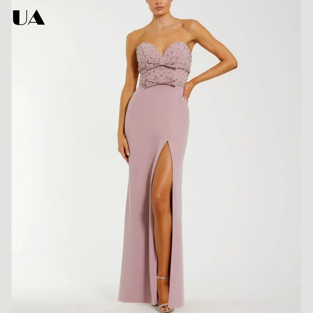 ULBYANRY Customized Sheath Sweetheart Neck Bows Evening Dress, Exquisite Embellished Prom Dress, Elegant Sleeveless Party Dress
ULBYANRY Customized Sheath Sweetheart Neck Bows Evening Dress, Exquisite Embellished Prom Dress, Elegant Sleeveless Party Dress