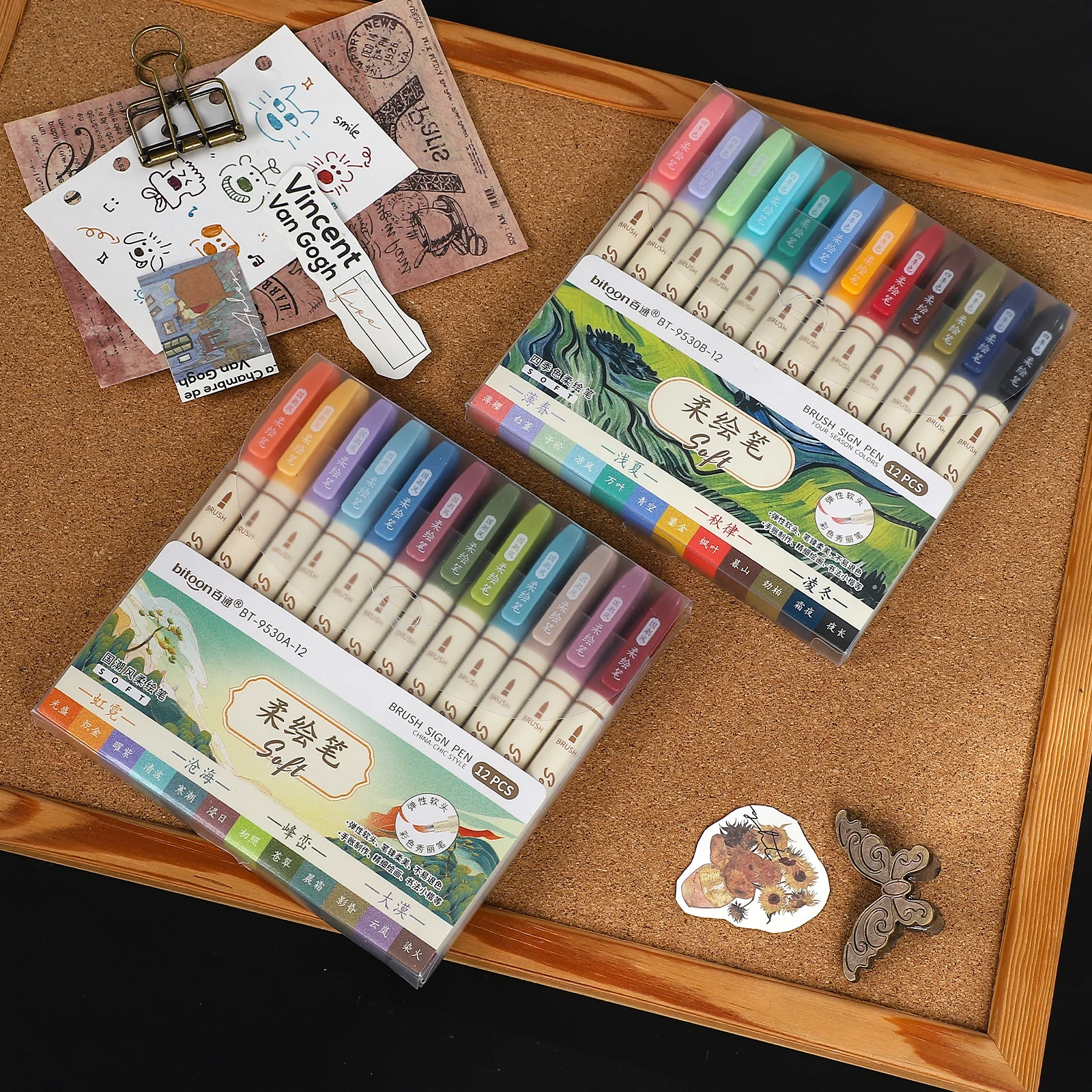 12 Pcs/set Colorful National Trend Four Seasons Soft Painting Pen Marker pen Creative DIY Journal Student Supplies Stationery
12 Pcs/set Colorful National Trend Four Seasons Soft Painting Pen Marker pen Creative DIY Journal Student Supplies Stationery