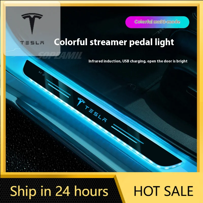 Car Sticker For Tesla Model 3 Model Y Model X Roadster Wireless LED Car Door Threshold Welcome Pedal Light USB Charging Mood Lam
Car Sticker For Tesla Model 3 Model Y Model X Roadster Wireless LED Car Door Threshold Welcome Pedal Light USB Charging Mood Lam