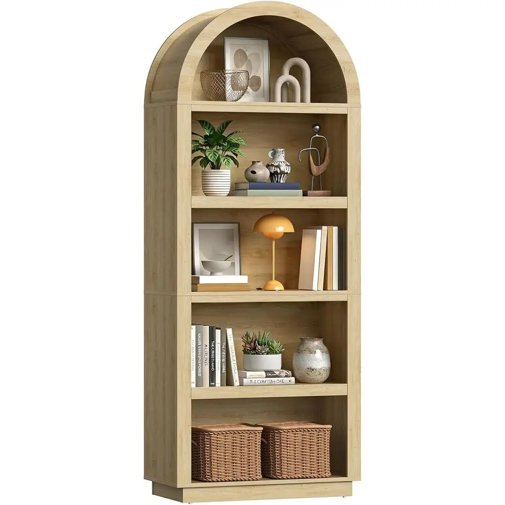 5-Tier Arched Wooden Bookcase, Large Adjustable Shelves, Natural Oak Finish, Ideal for Home Office, Living Room, Bedroom Display
5-Tier Arched Wooden Bookcase, Large Adjustable Shelves, Natural Oak Finish, Ideal for Home Office, Living Room, Bedroom Display